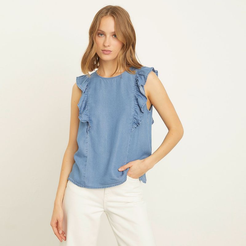 VERO MODA - Blusa Denim Mujer Vero Moda