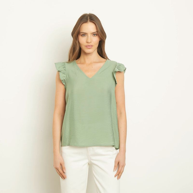 VERO MODA - Top con Vuelos Mujer Vero Moda