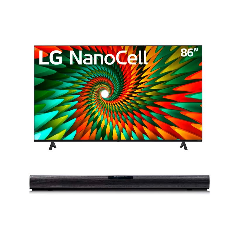 LG - Nano Cell Smart TV 86'' 86NANO77SRA 4K Ultra HD Web OS + Soundbar SQC1 LG