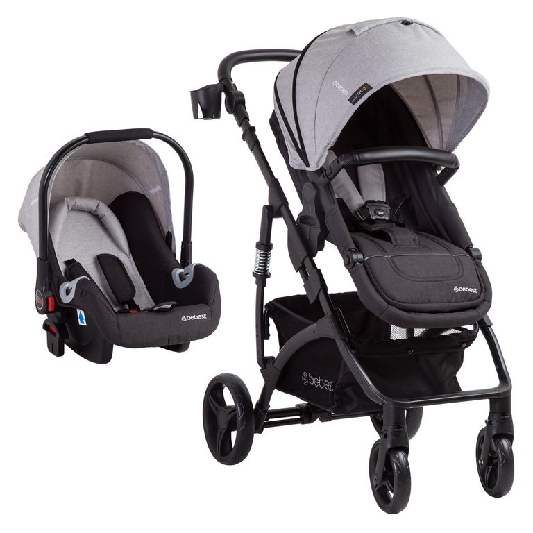 BEBESIT Coche Cuna Travel System Explorer Lx Gris