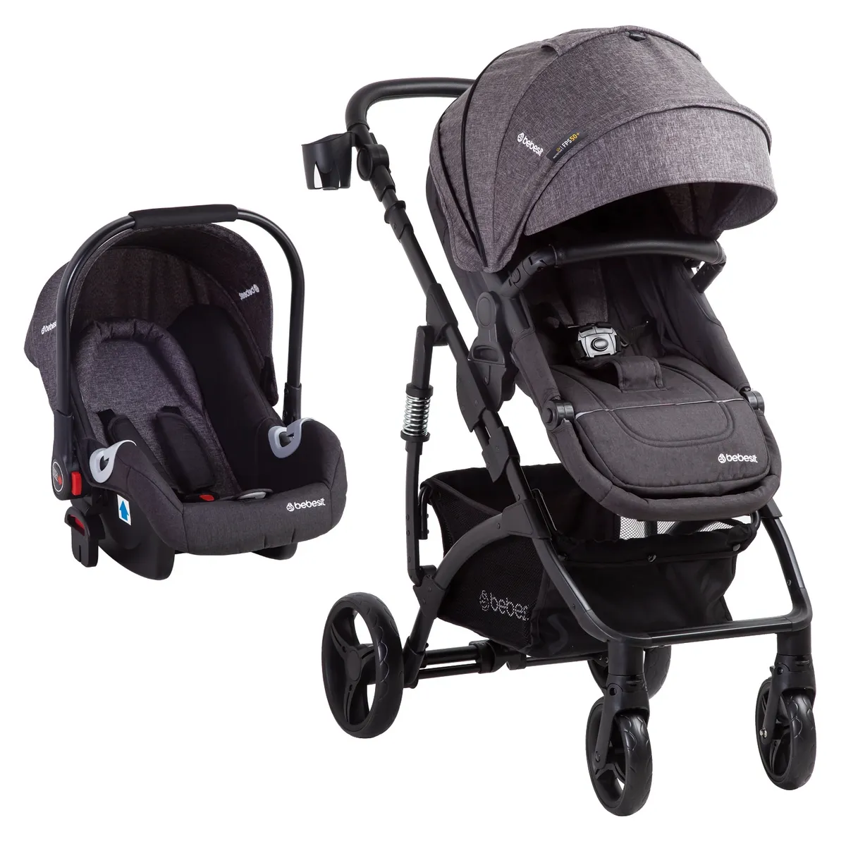 BEBESIT - Coche Cuna Travel System Explorer Lx Negro Bebesit