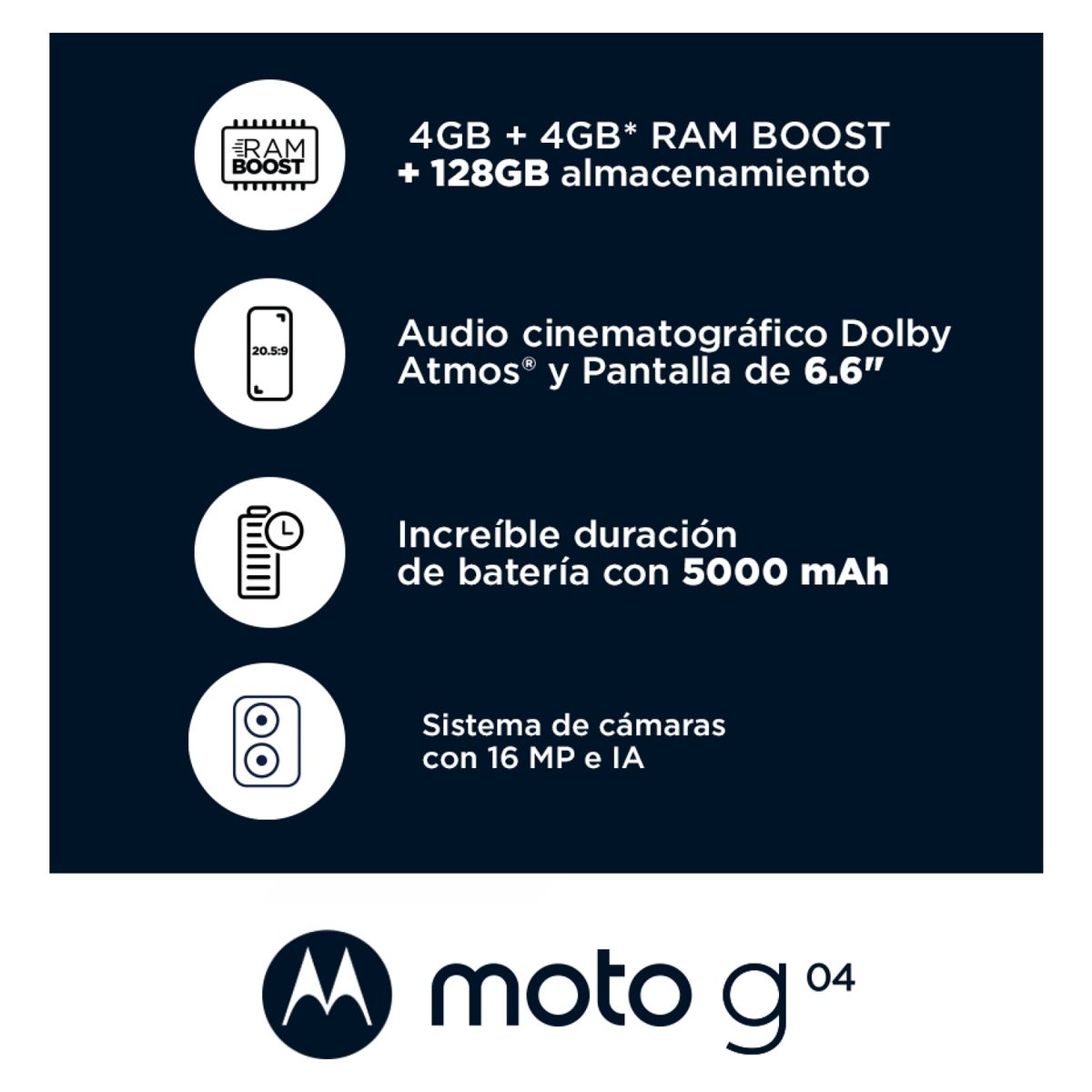 MOTOROLA - Celular Motorola G04 128Gb