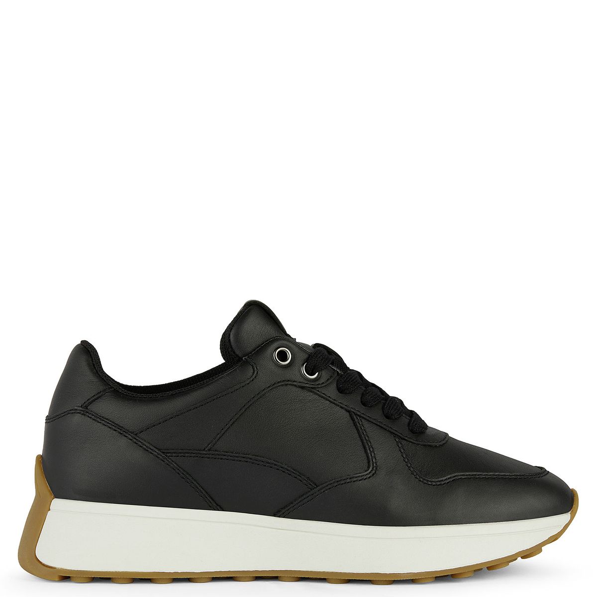 GEOX - Zapatilla Urbana Mujer Cuero Negro Geox