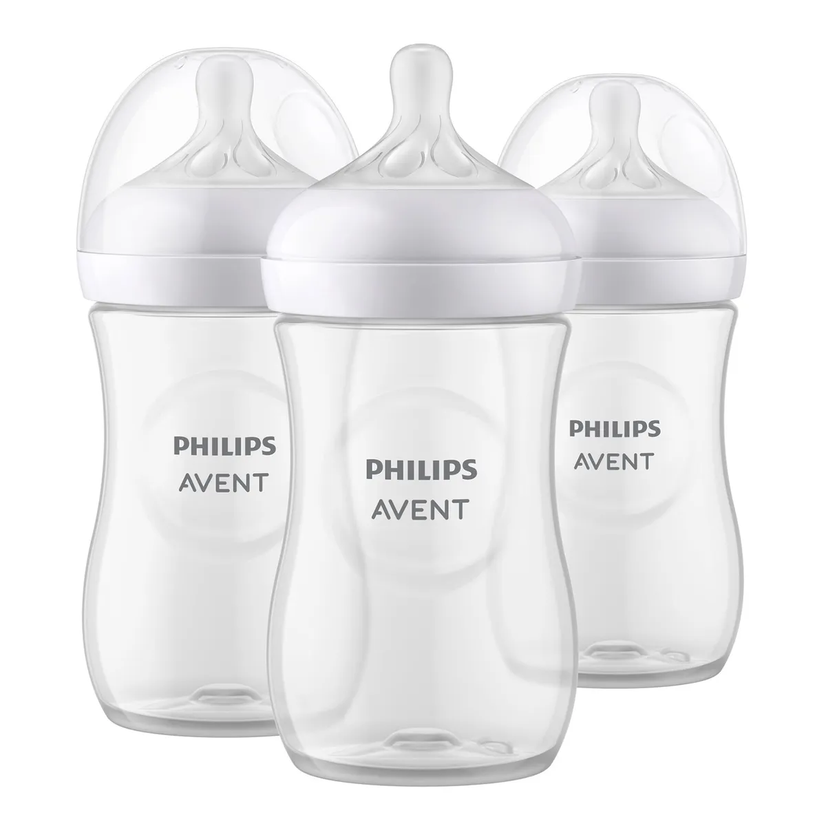 AVENT - Mamadera Natural 3.0 260Ml Traslucida Pack 3 Avent