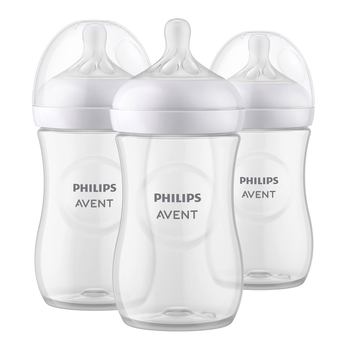 AVENT - Mamadera Natural 3.0 260Ml Traslucida Pack 3 Avent