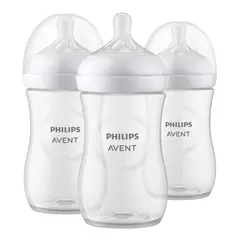 AVENT - Mamadera Natural 3.0 260Ml Traslucida Pack 3