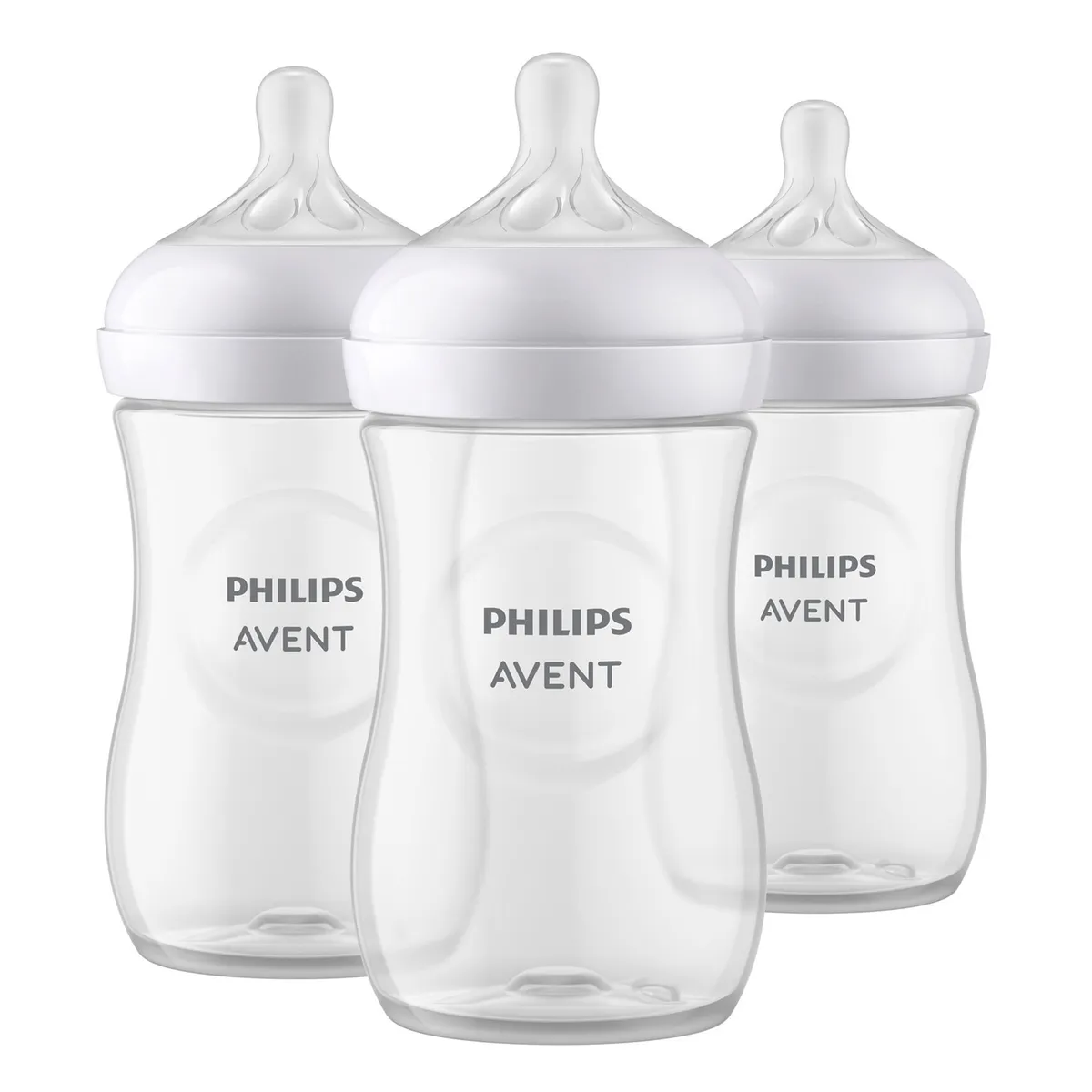 AVENT - Mamadera Natural 3.0 260Ml Traslucida Pack 3 Avent