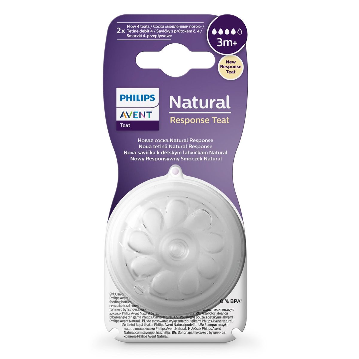 AVENT - Tetina Natural 3.0 Flujo Rápido 3M Avent