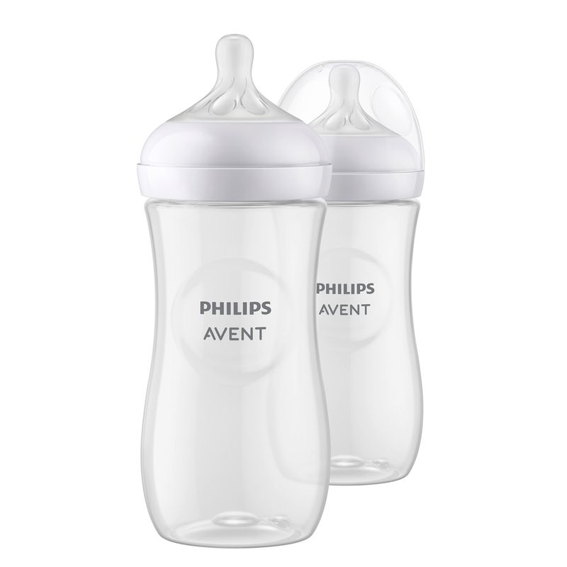 AVENT - Mamadera Natural 3.0 330Ml Traslucida Pack 2 Un Avent