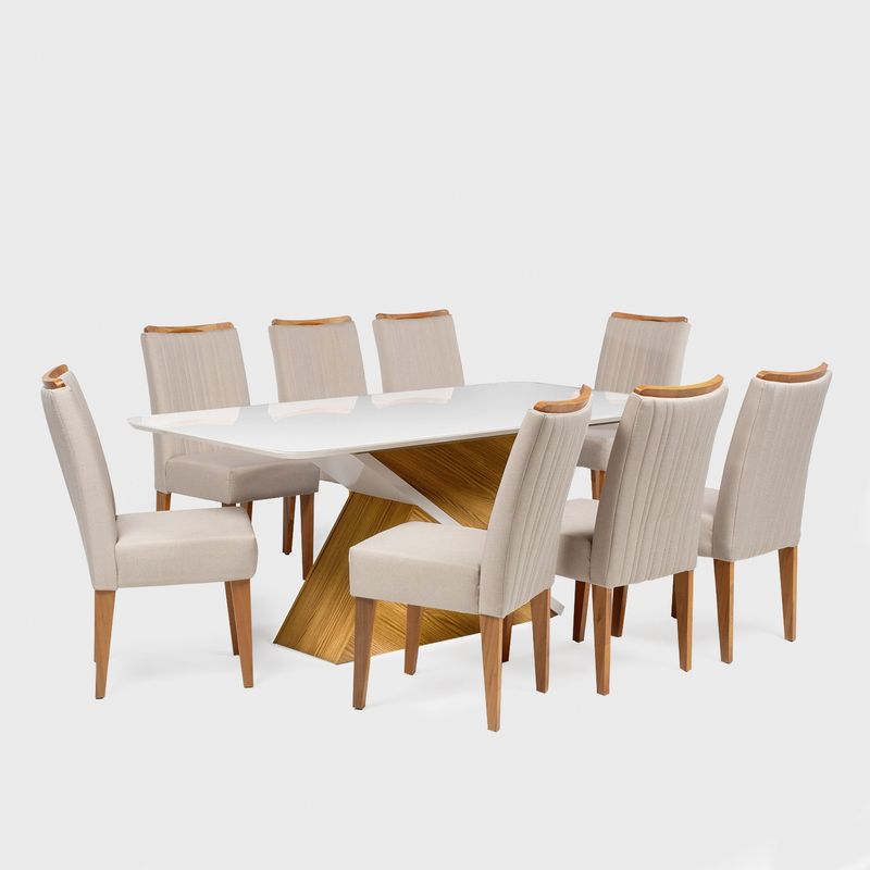 DI PORETTI - Juego De Comedor Lunar 8 Sillas Di Poretti