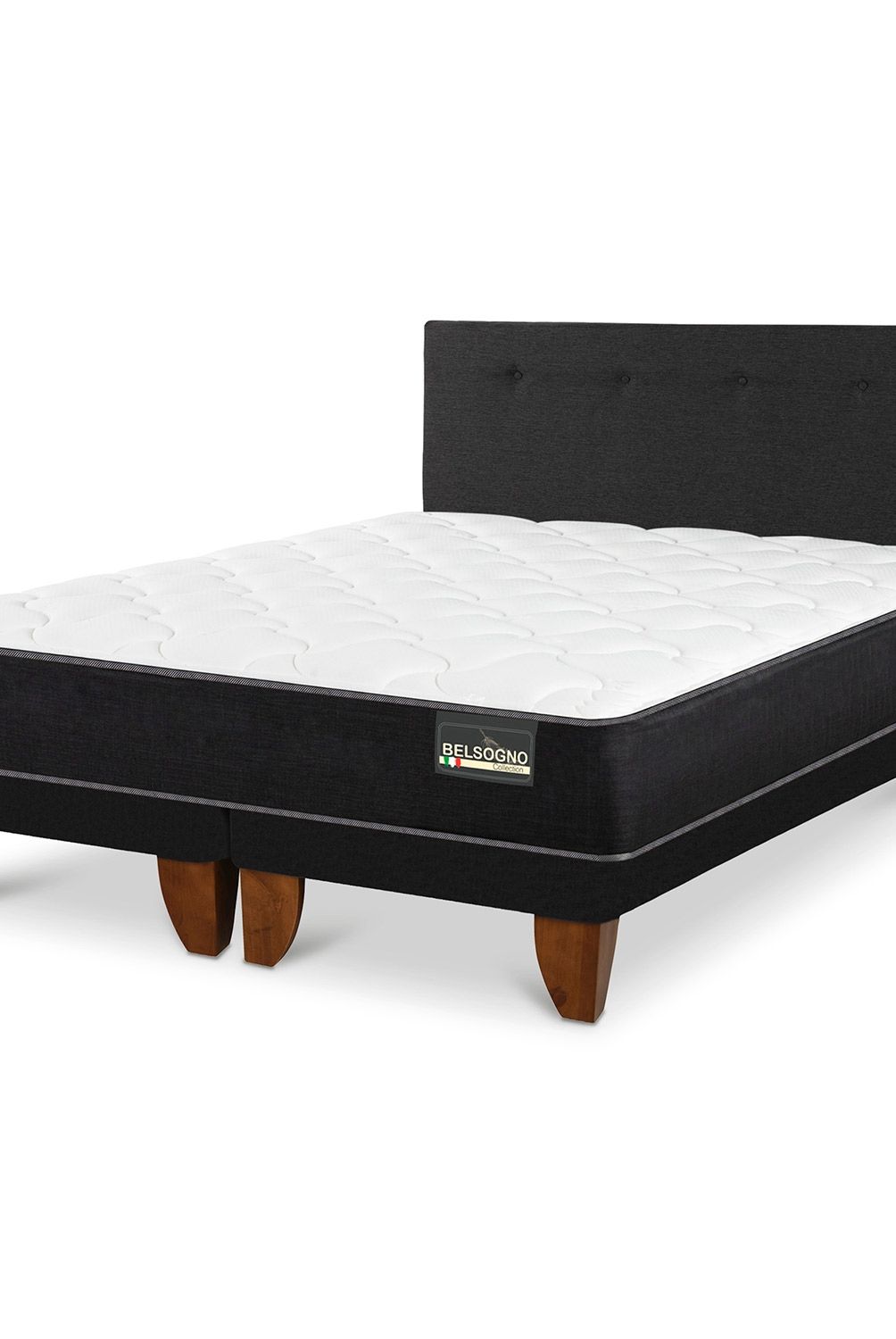 BELSOGNO - Cama Europea Plus 2 Plazas + Respaldo Belsogno