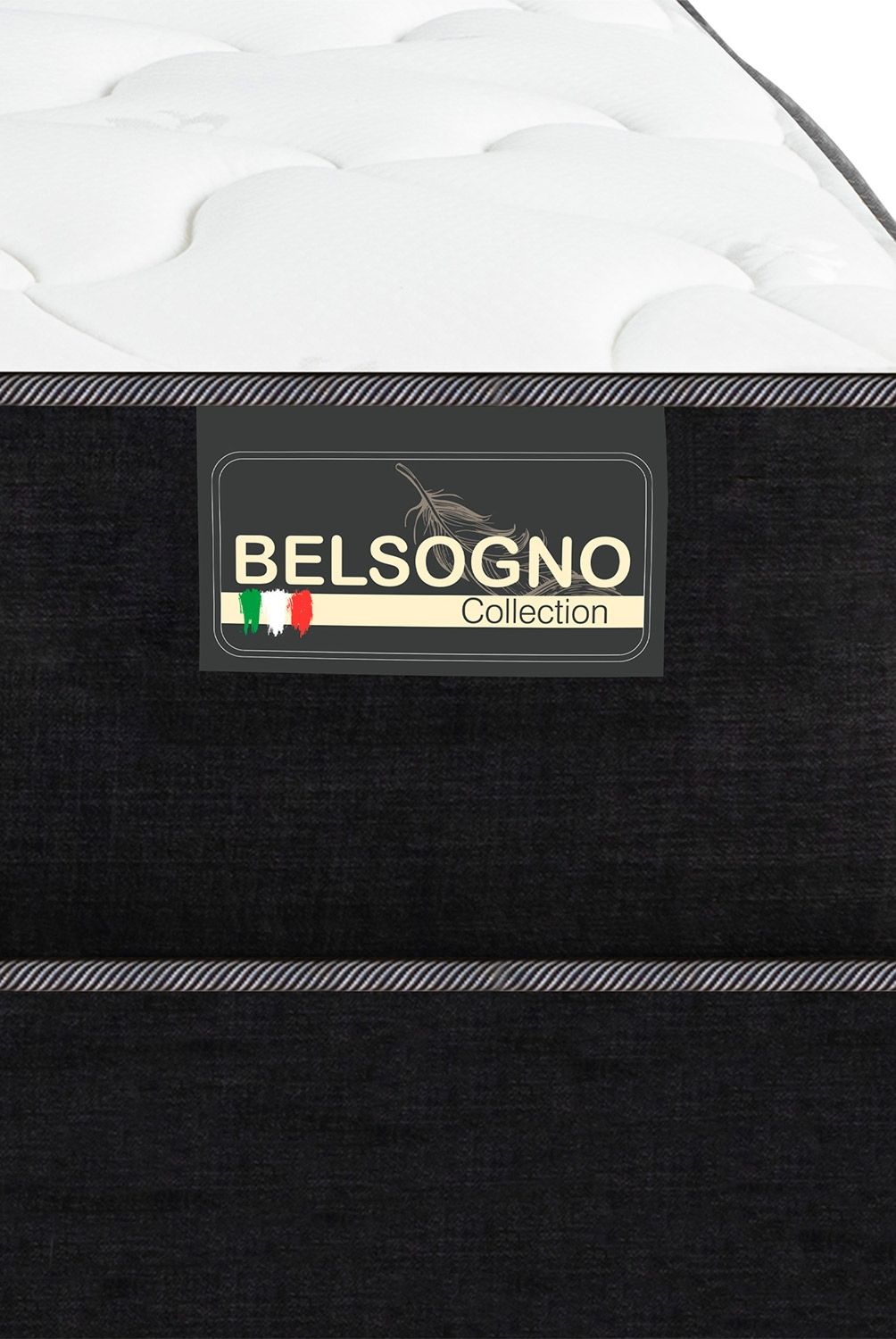 BELSOGNO - Cama Europea Plus 2 Plazas + Respaldo Belsogno