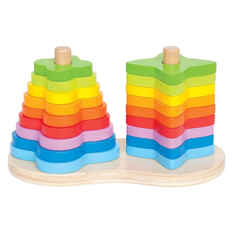 HAPE - Torre Doble De Apilar Arcoiris Hape