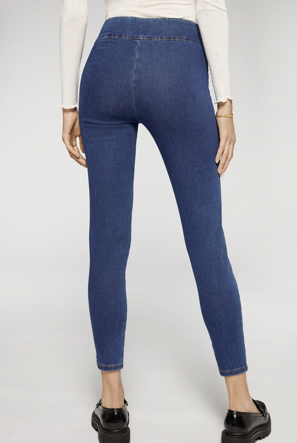 CALZEDONIA - Leggings Denim Skinny Tiro Alto Mujer Calzedonia