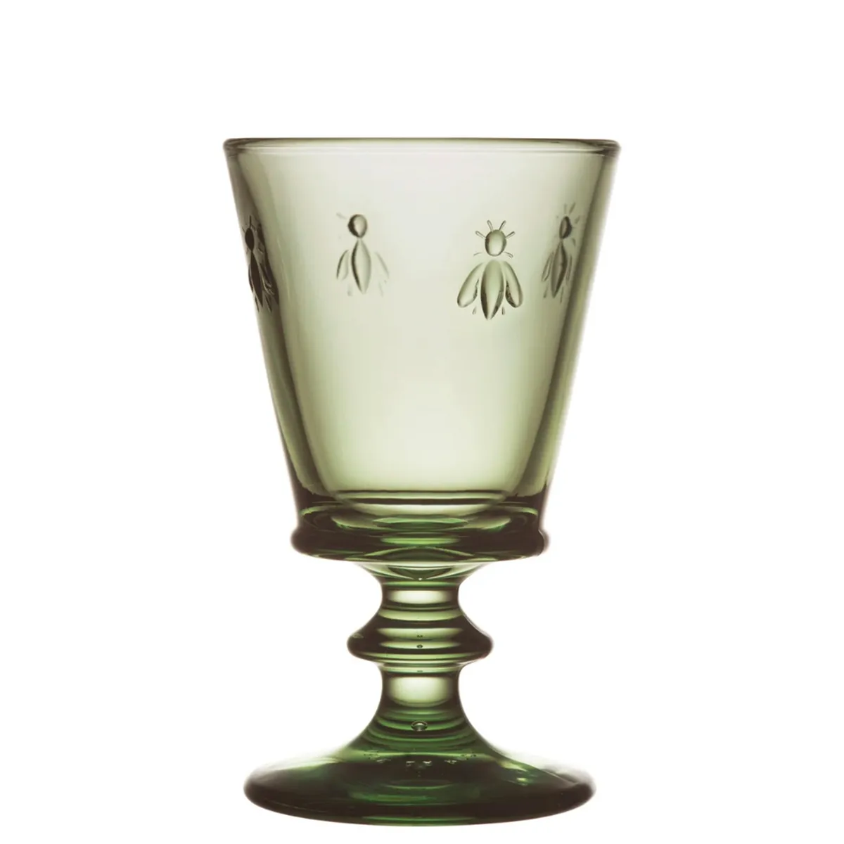 LAROCHERE - Set 6 Copas Vidrio Verde Oliva 240 Ml Abeja LaRochere