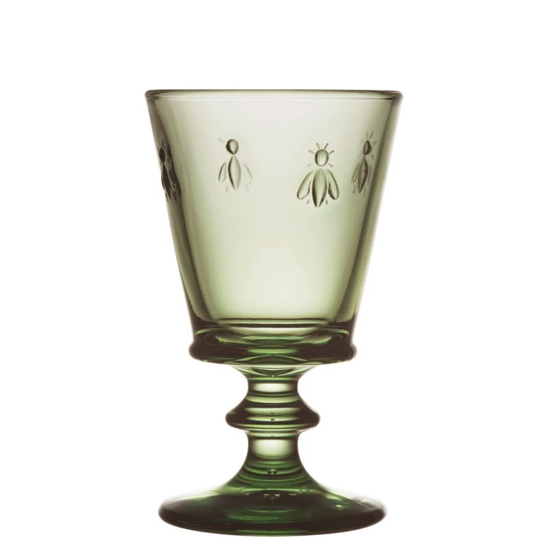 LAROCHERE - Set 6 Copas Vidrio Verde Oliva 240 Ml Abeja LaRochere