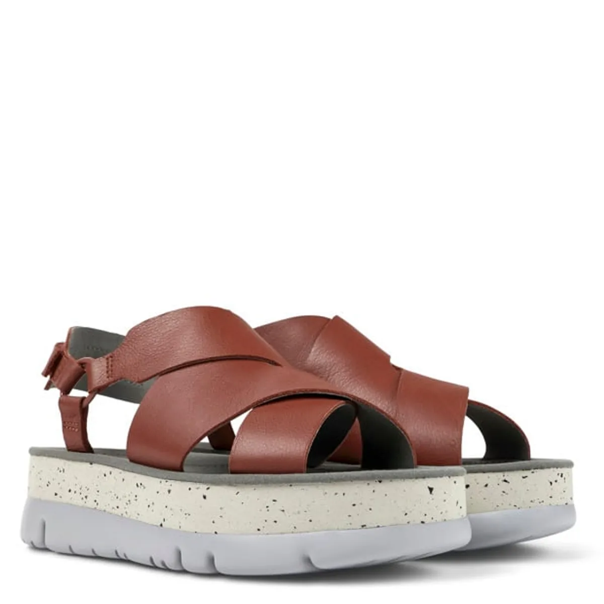 CAMPER - Sandalia Mujer Cuero Rojo Camper