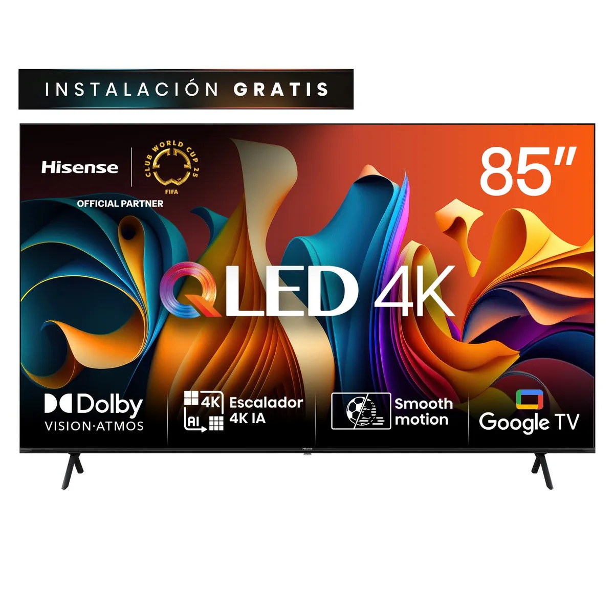 HISENSE - QLED Smart TV 85" 85Q6N 4K Ultra HD Google TV Hisense