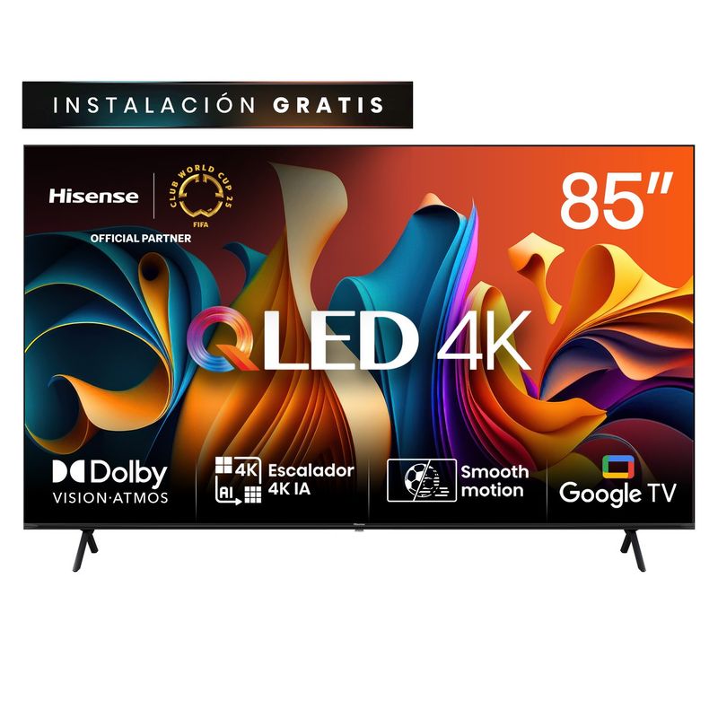 HISENSE - QLED Smart TV 85" 85Q6N 4K Ultra HD Google TV Hisense