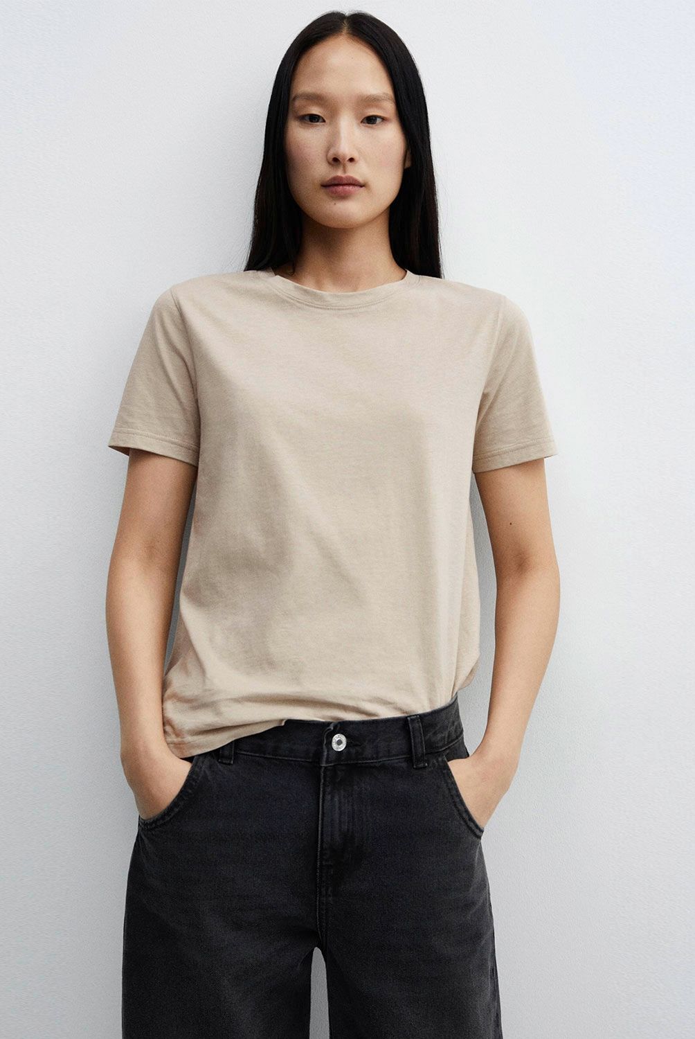 MANGO - Polera Manga Corta Mujer Mango