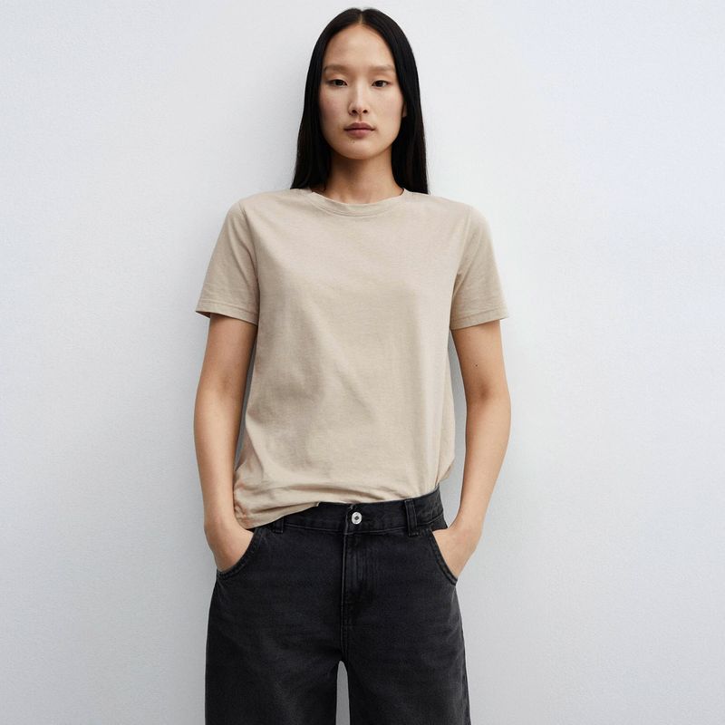 MANGO - Polera Manga Corta Mujer Mango