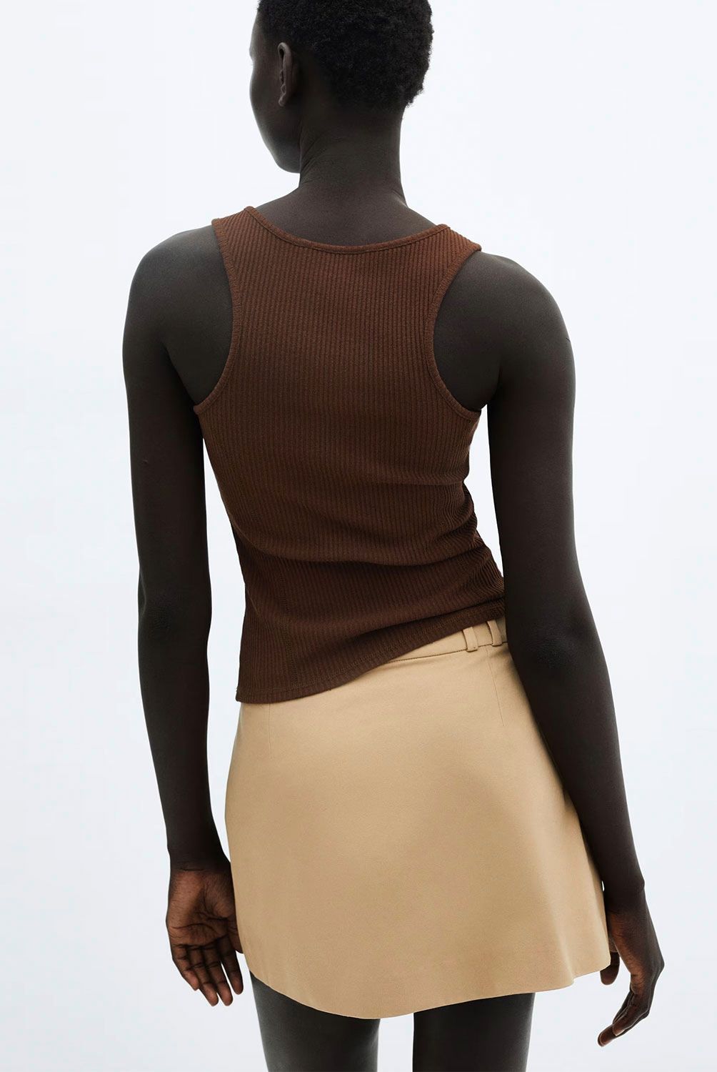 MANGO - Top Canalé Botones Mujer Mango