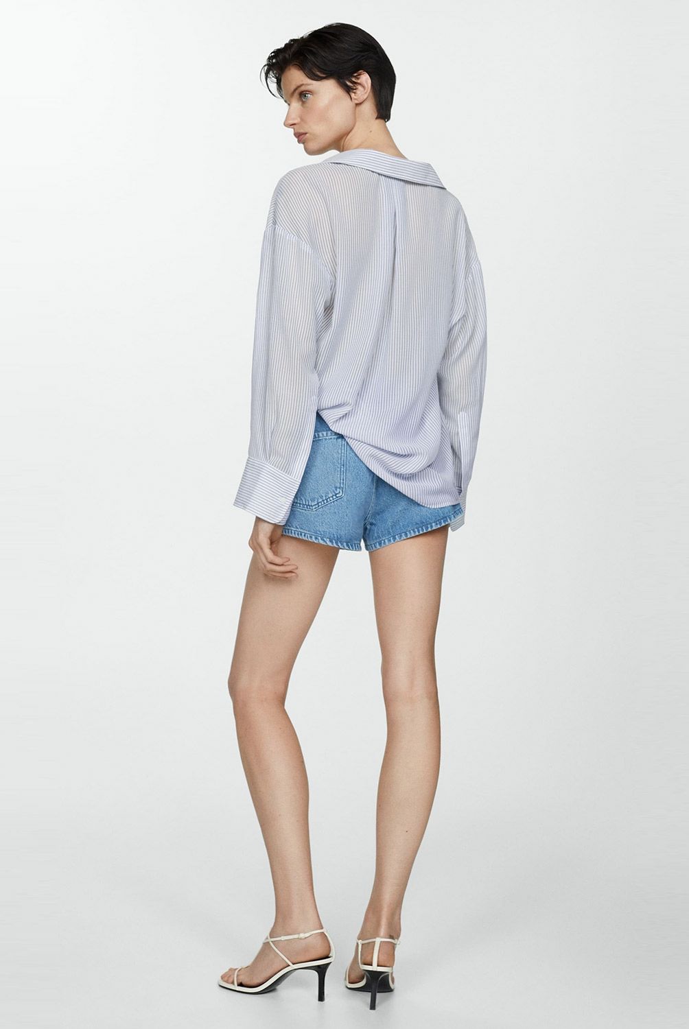 MANGO - Camisa Rayas Bolsillo Mujer Mango