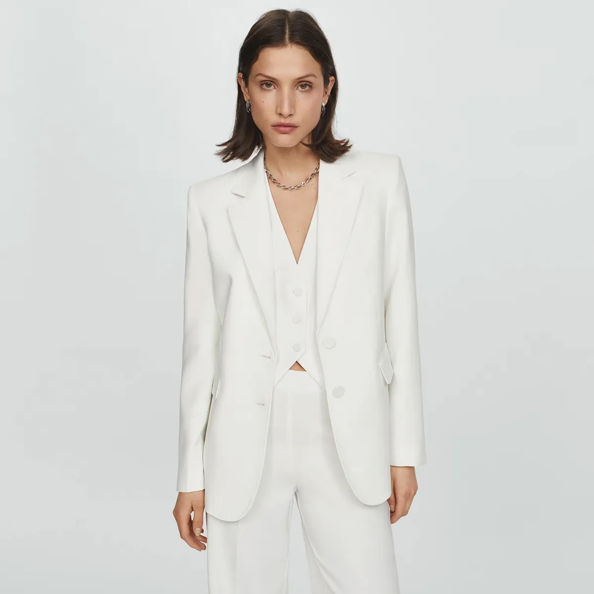 MANGO - Blazer Traje Recta Mujer Mango