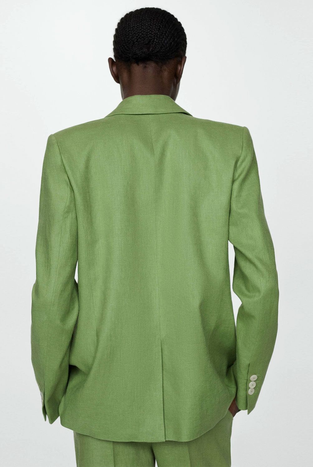 MANGO - Blazer Traje 100% Lino Mujer Mango
