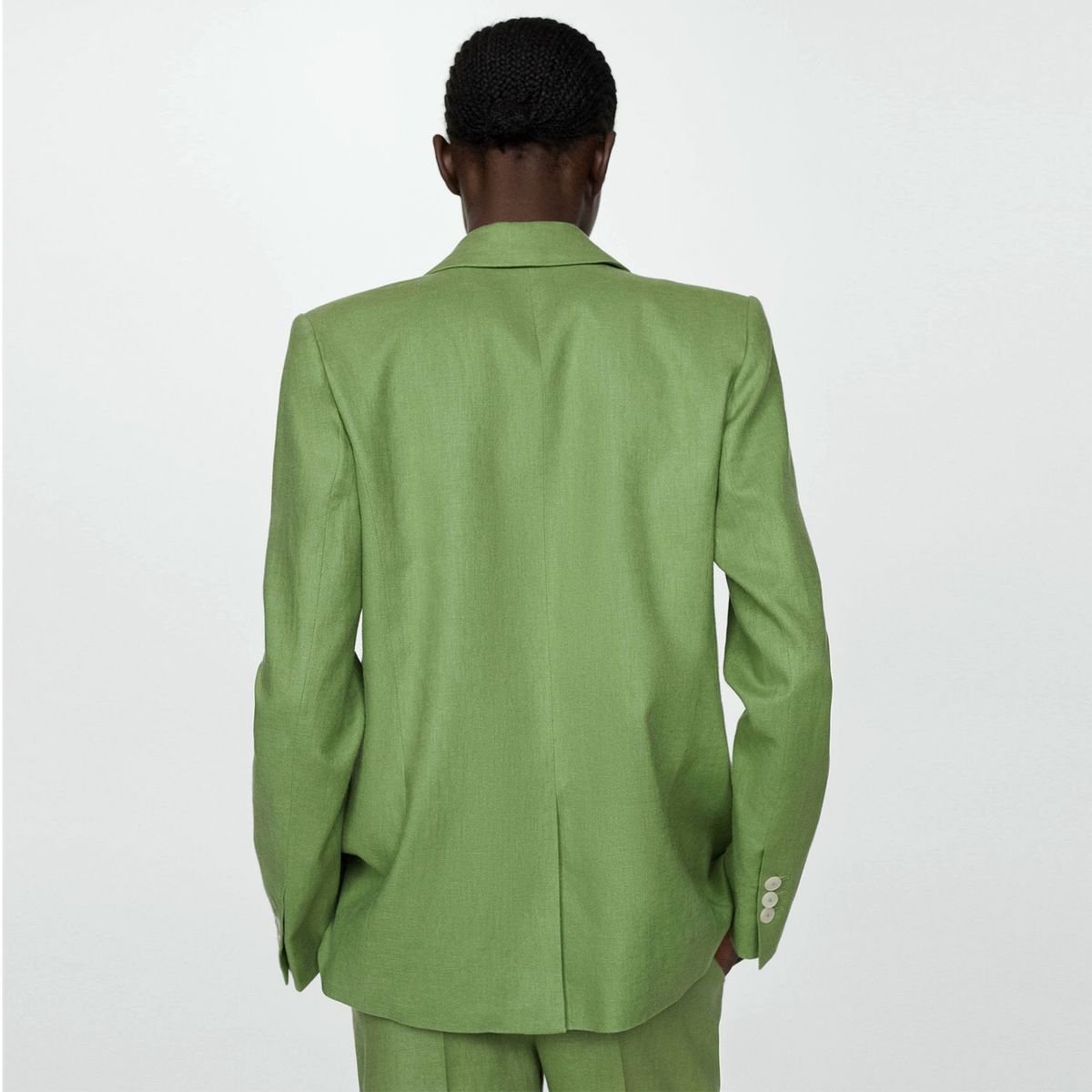 MANGO - Blazer Traje 100% Lino Mujer Mango