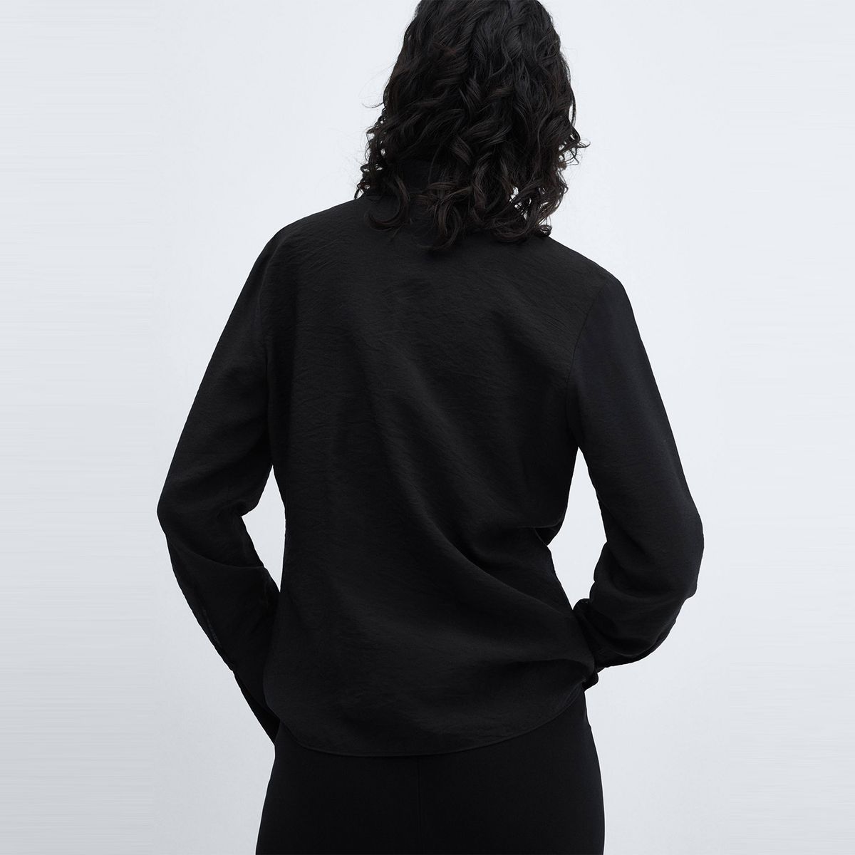 MANGO - Blusa Fluida Lazos Mujer Mango