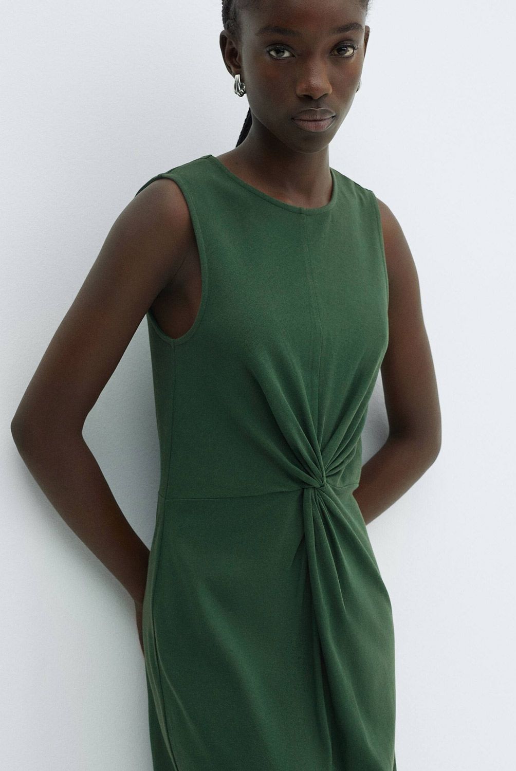 MANGO - Vestido Algodón Mujer Sin Mangas Largo Mango