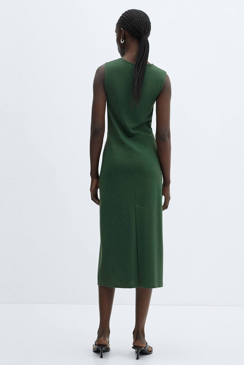 MANGO - Vestido Algodón Mujer Sin Mangas Largo Mango