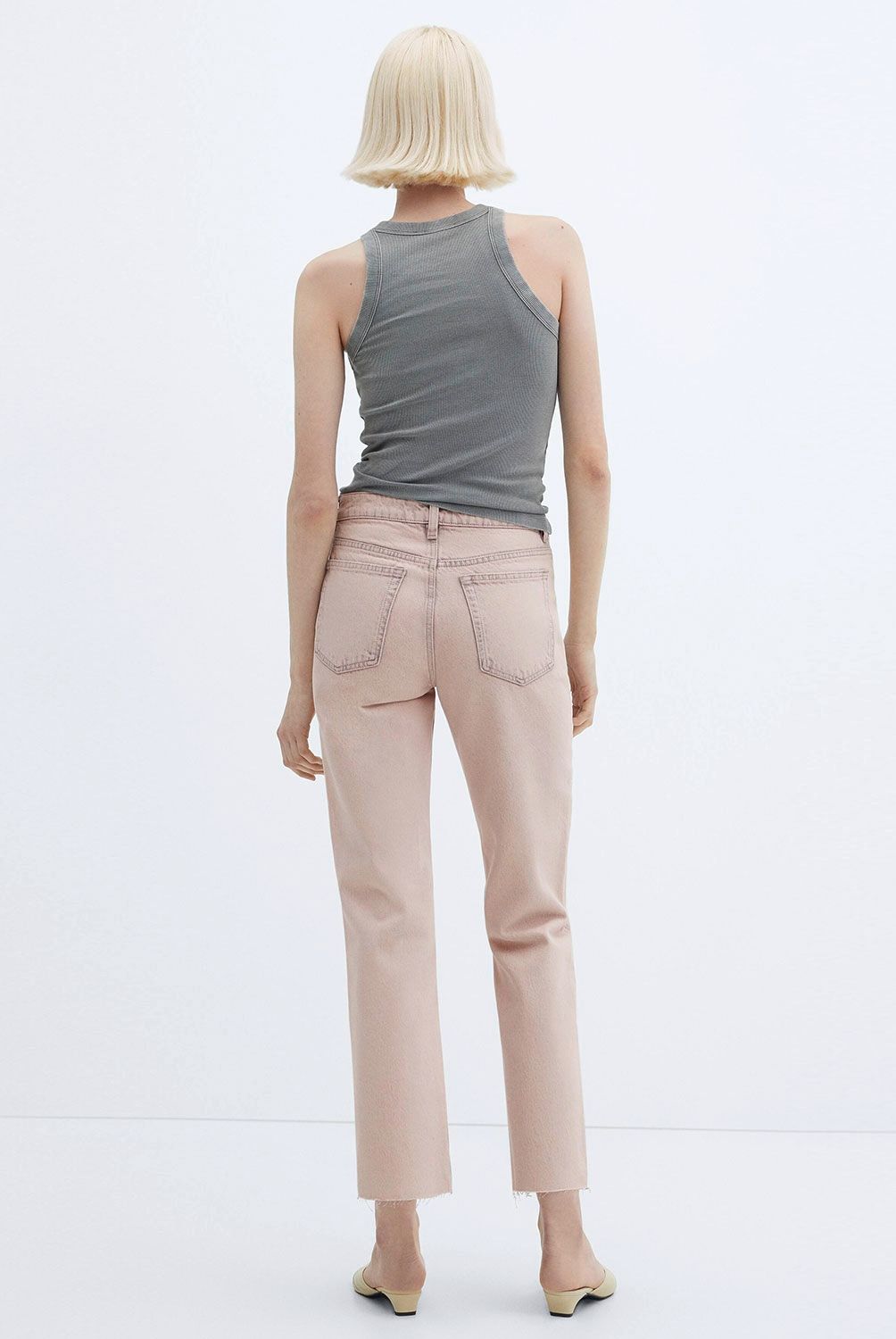 MANGO - Jeans Recto Blanca Mujer Mango