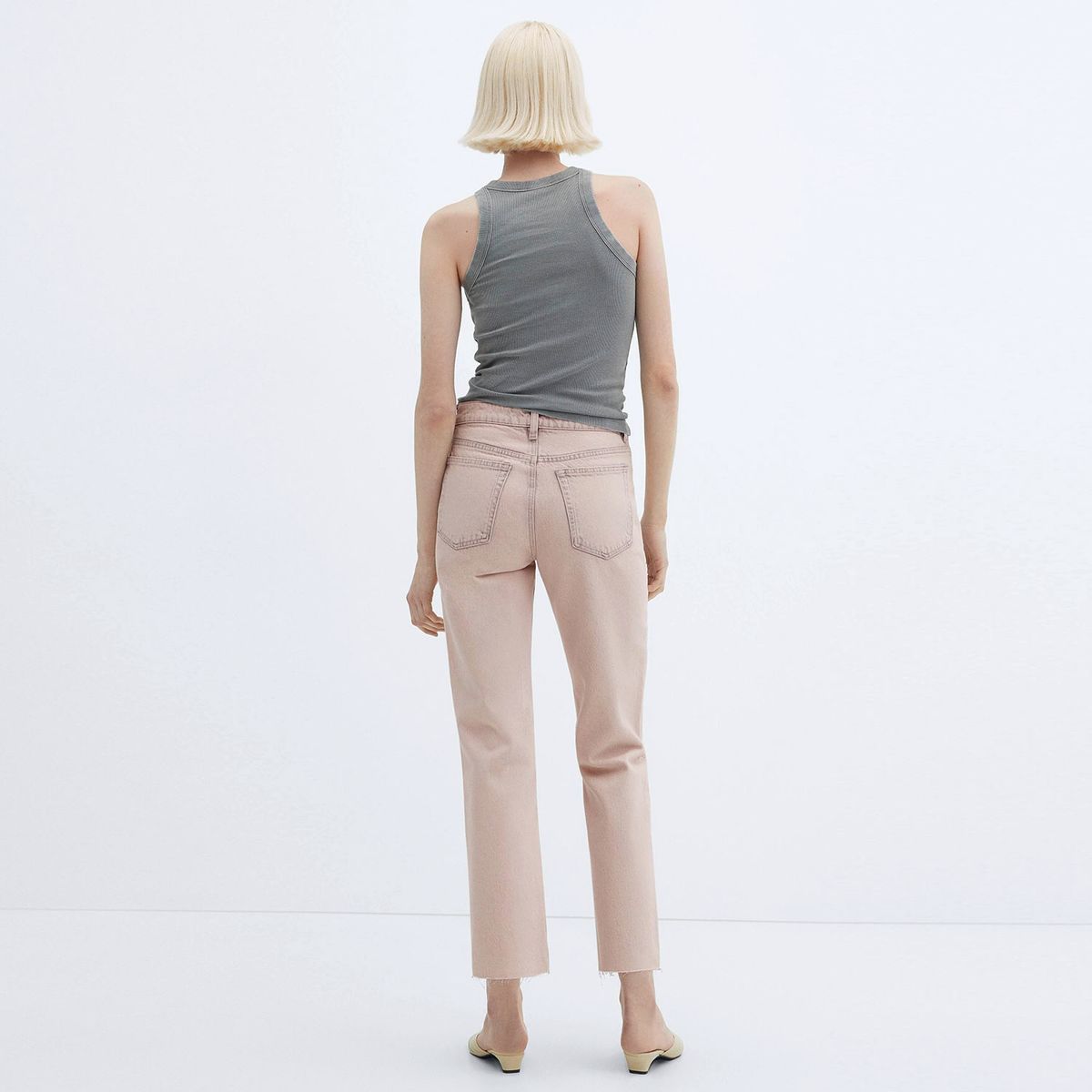 MANGO - Jeans Recto Blanca Mujer Mango