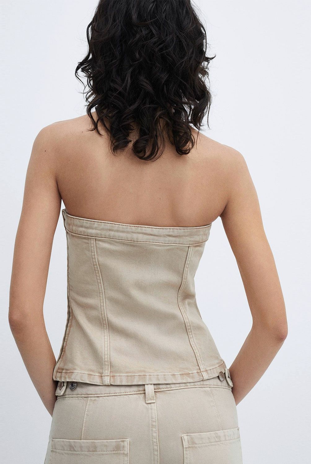 MANGO - Top Vaquero Palabra De Honor Mujer Mango
