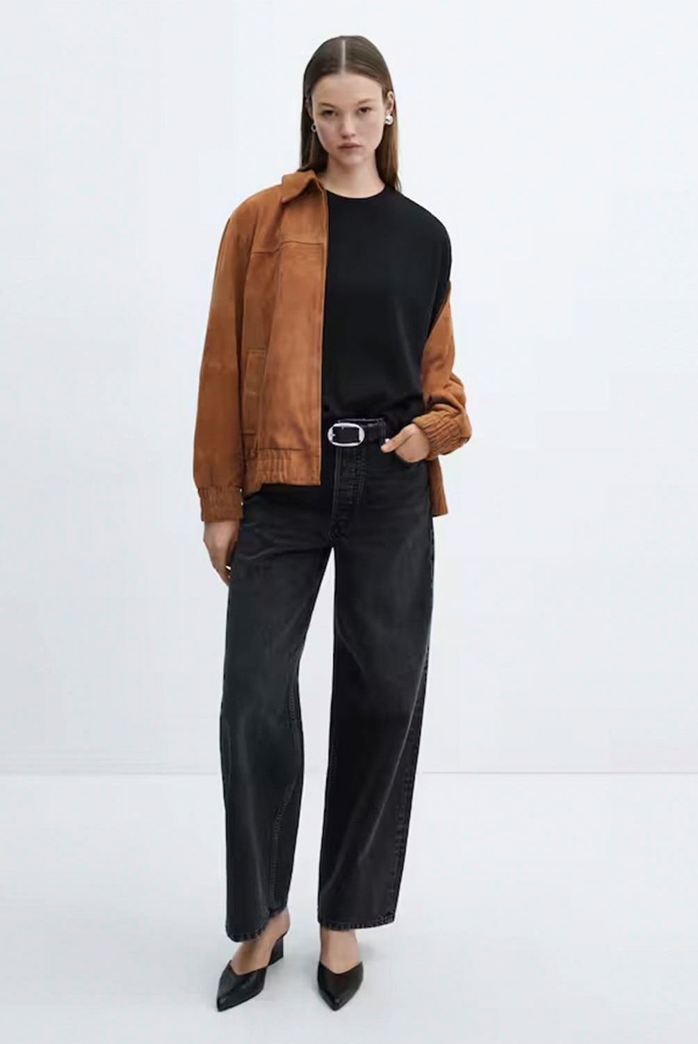 MANGO - Polera Oversize Algodón Mujer Mango