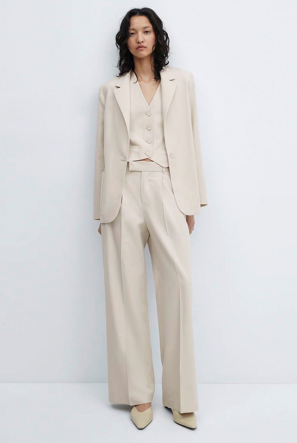 MANGO - Pantalón Traje Pinzas Mujer Mango