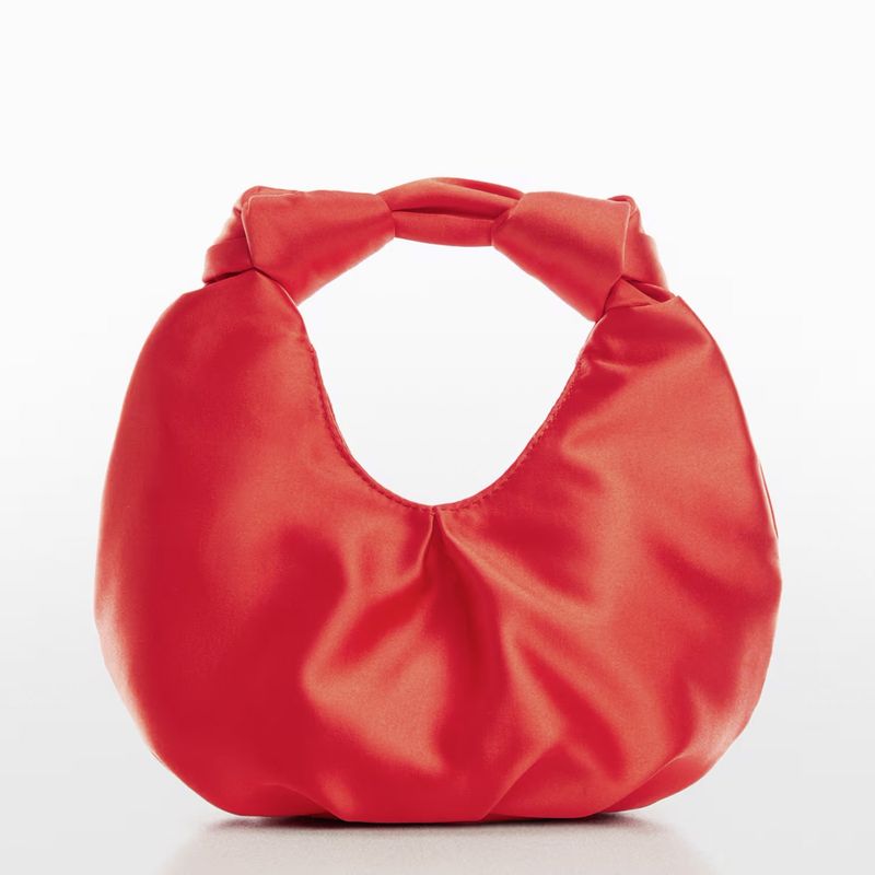 MANGO - Bolso Mano Satinado Mujer Mango