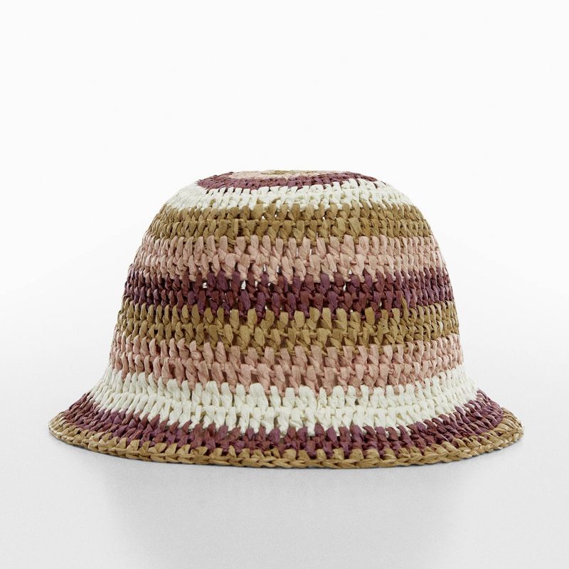 MANGO - Gorro Bucket Fibra Natural Mujer Mango