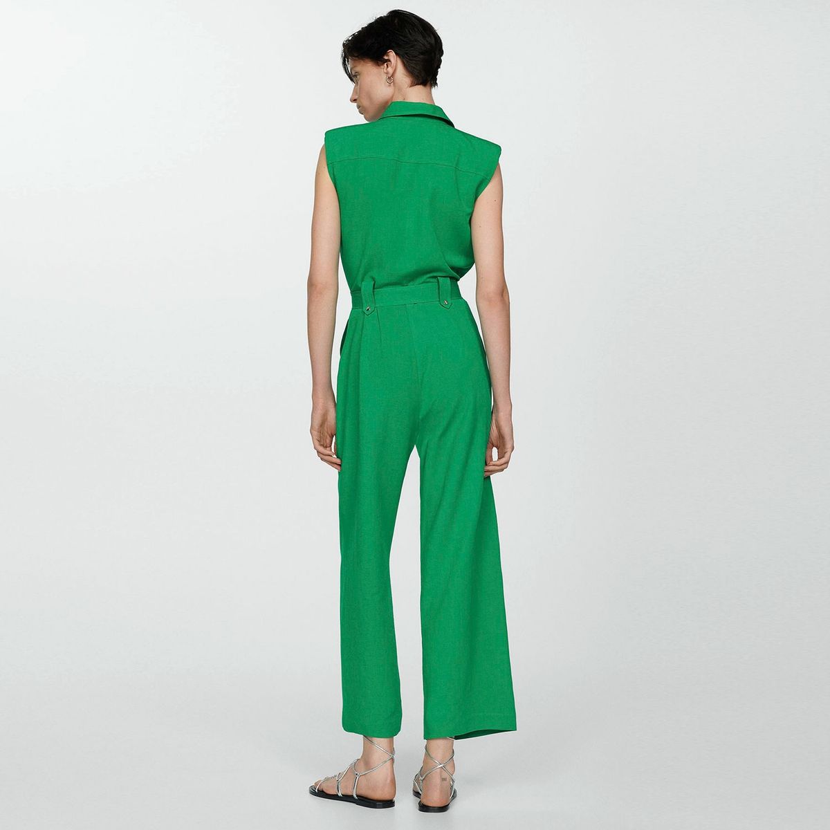 MANGO - Enterito Cinturón Pinzas Mujer Mango