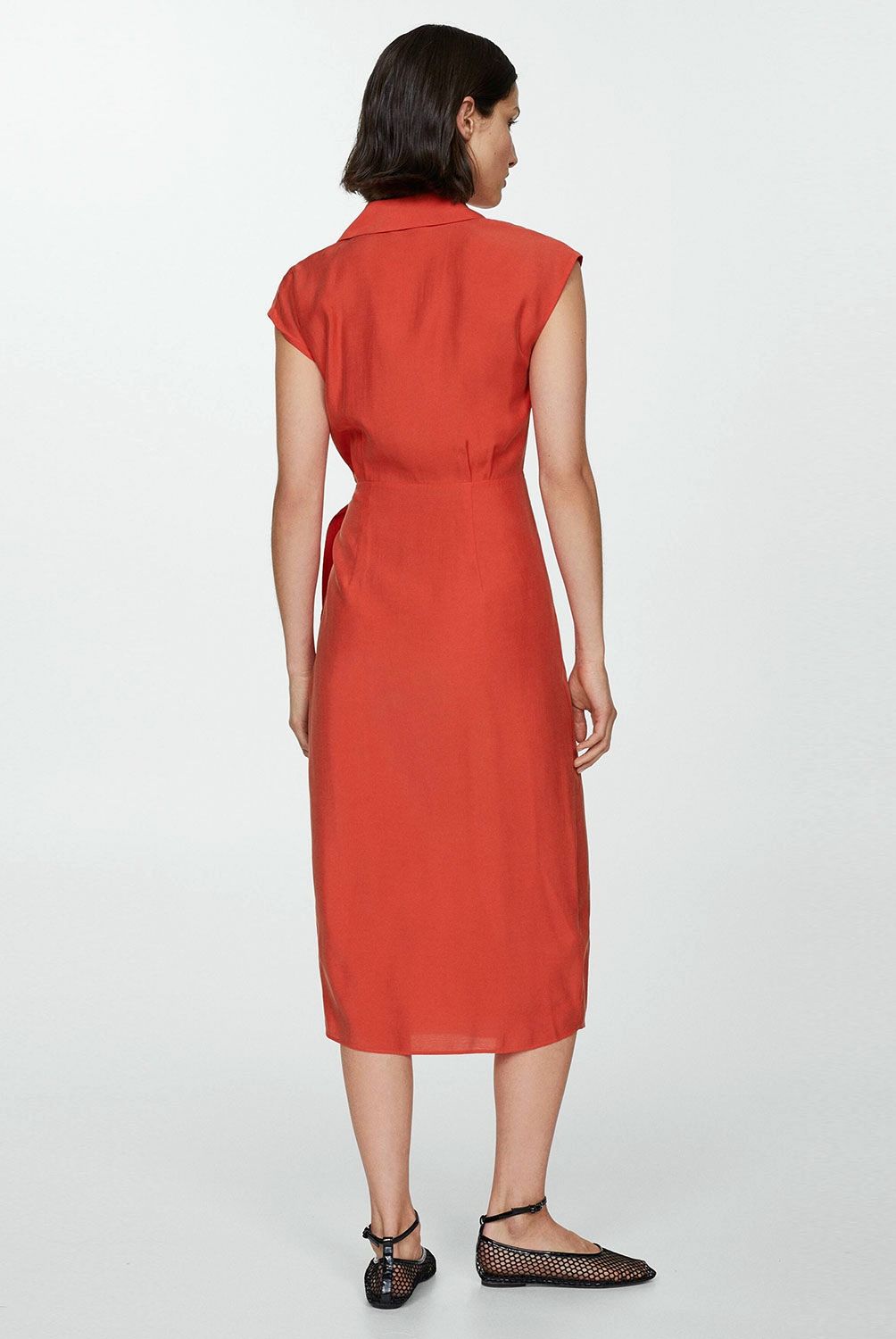 MANGO - Vestido Modal Lazo Mujer Mango