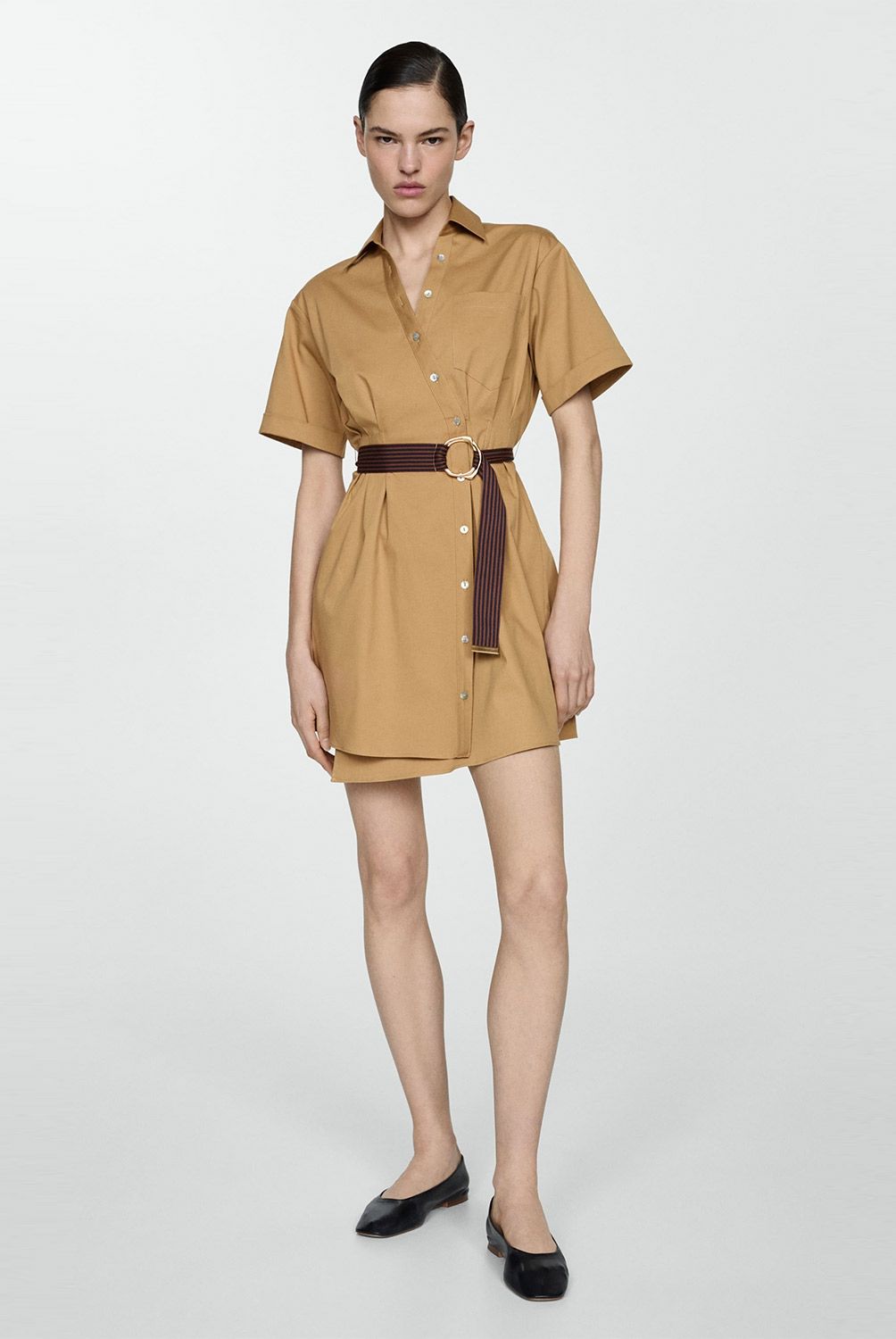 MANGO - Vestido Camisero Cinturón Mujer Mango