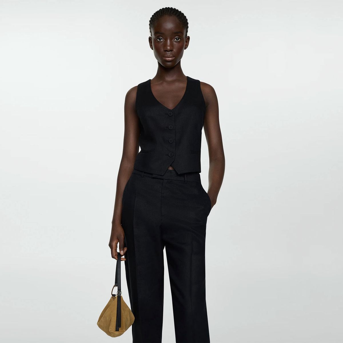 MANGO - Blazer Traje Lino Mujer Mango