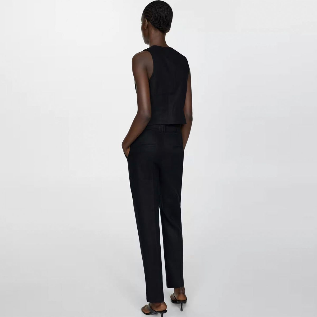 MANGO - Blazer Traje Lino Mujer Mango