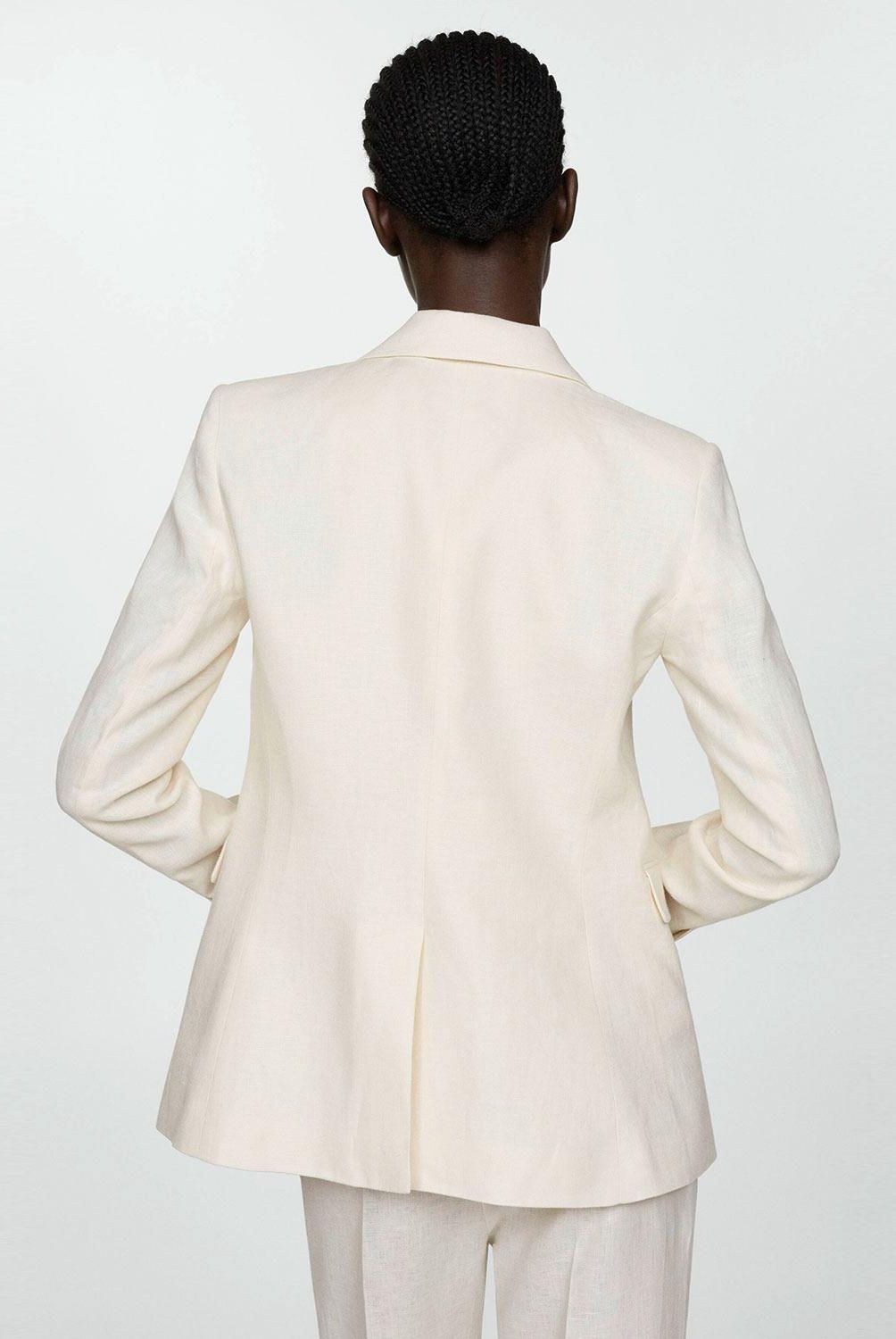 MANGO - Blazer Traje 100% Lino Mujer Mango