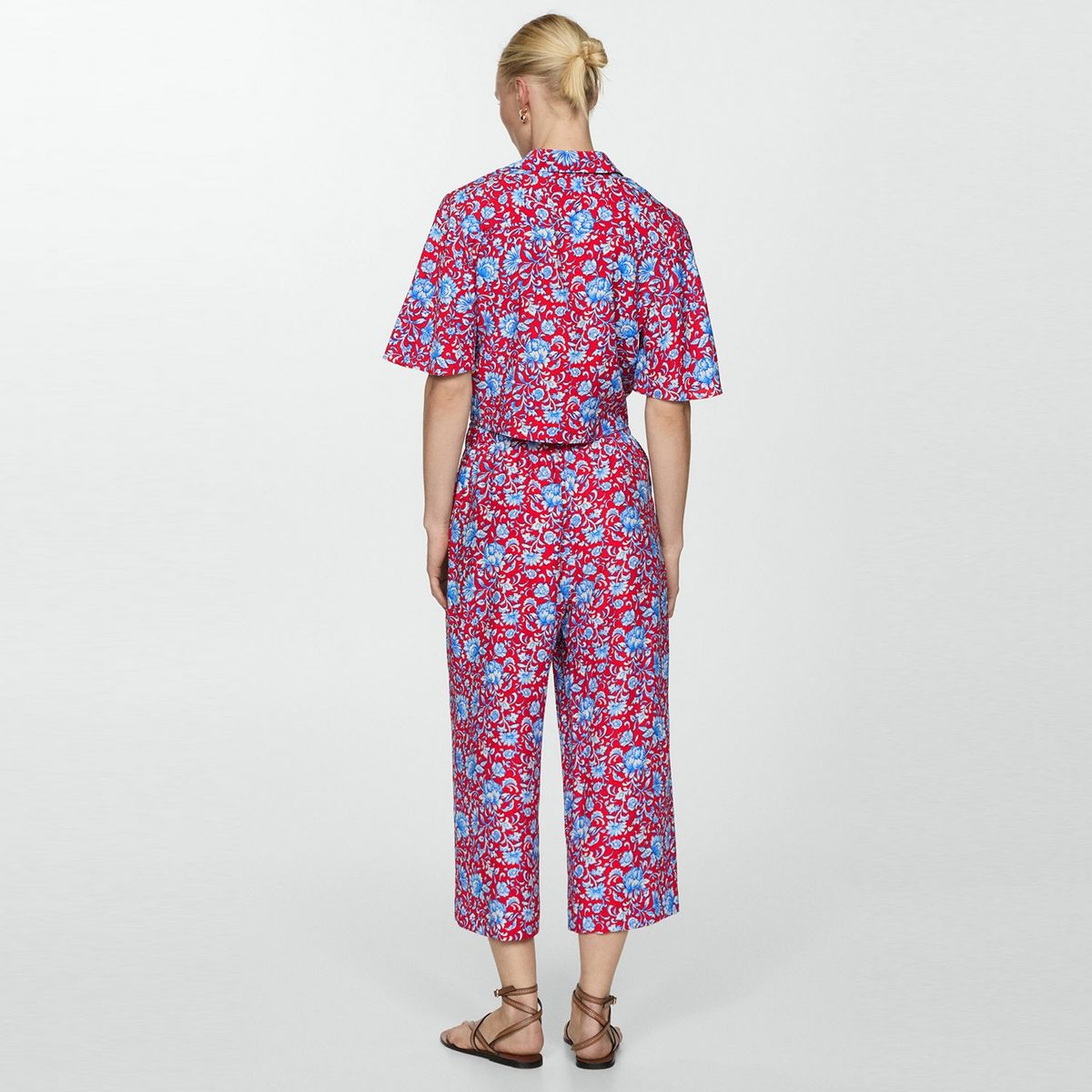 MANGO - Pantalón Culotte Floral Mujer Mango