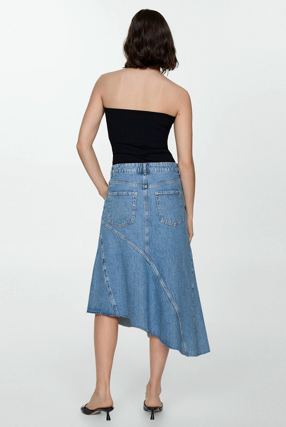 MANGO - Falda Vaquera Asimétrica Mujer Mango