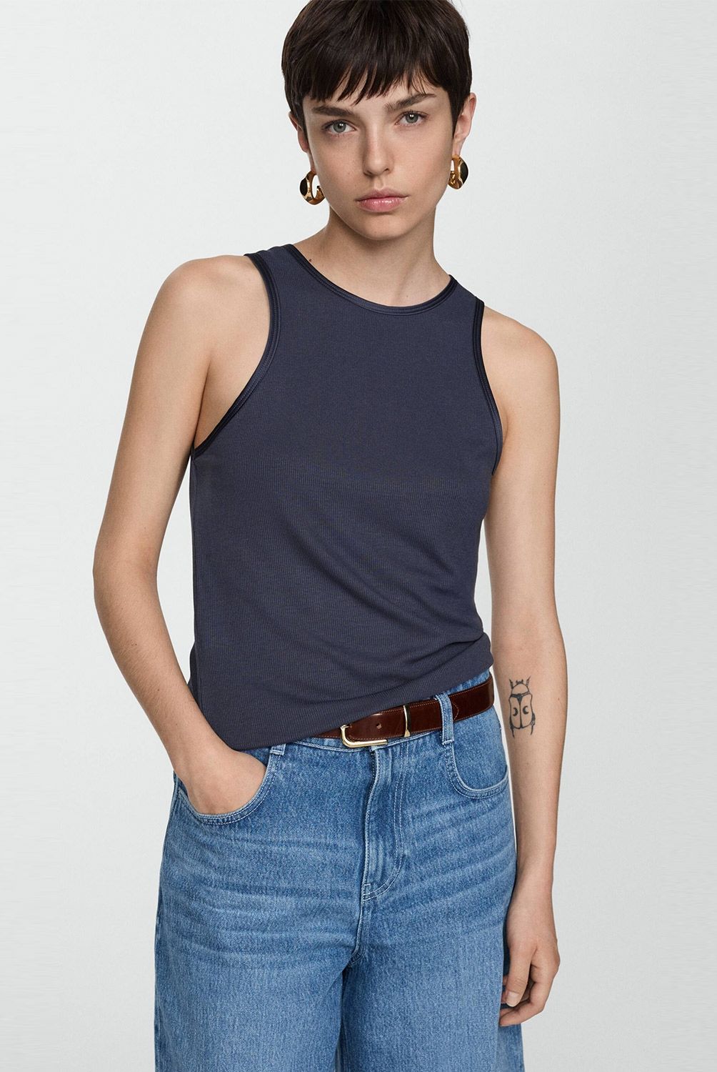 MANGO - Top Detalles Satinados Mujer Mango