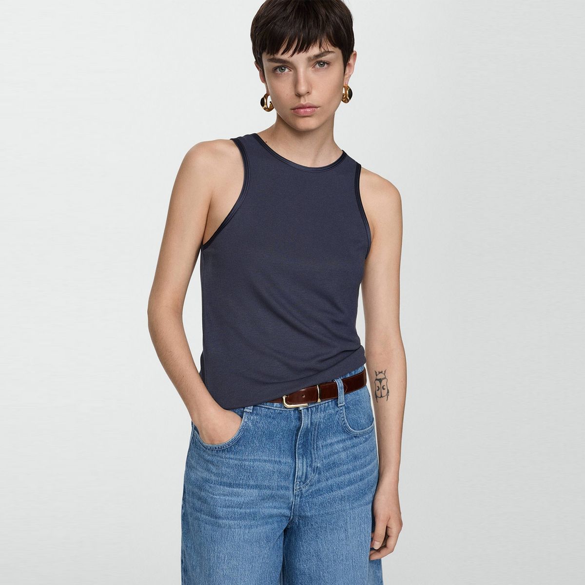 MANGO - Top Detalles Satinados Mujer Mango